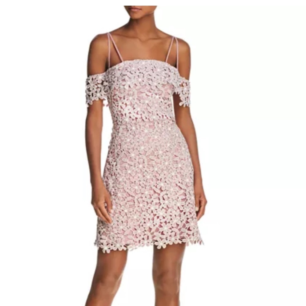 French Connection Floral Cold Shoulder Mini Dress Pink NWT Size US 6 Homecoming